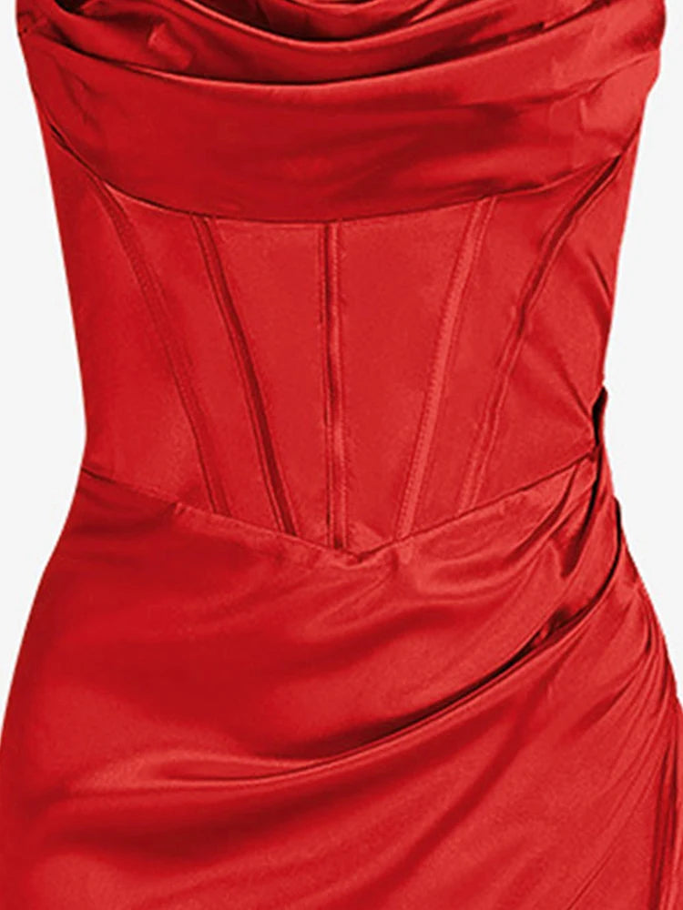 Scarlet Satin Corset Dress