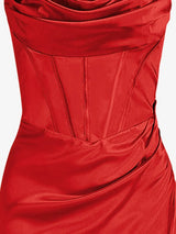 Scarlet Satin Corset Dress