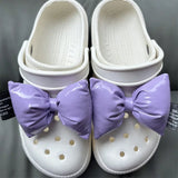 Women Bow Shoe Charms Glossy Accessories