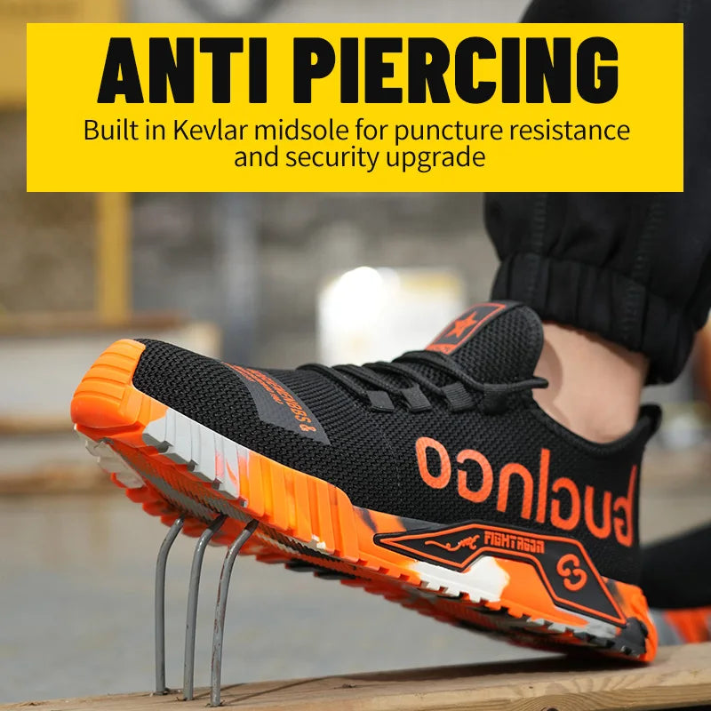 Women Safety Shoes Soft Sole Protective Sneakers