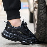 Men Rotary Buckle Steel Toe Safety Shoes