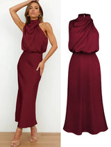 Women's Silk Satin Evening Dress
