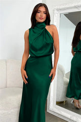 Women's Silk Satin Evening Dress