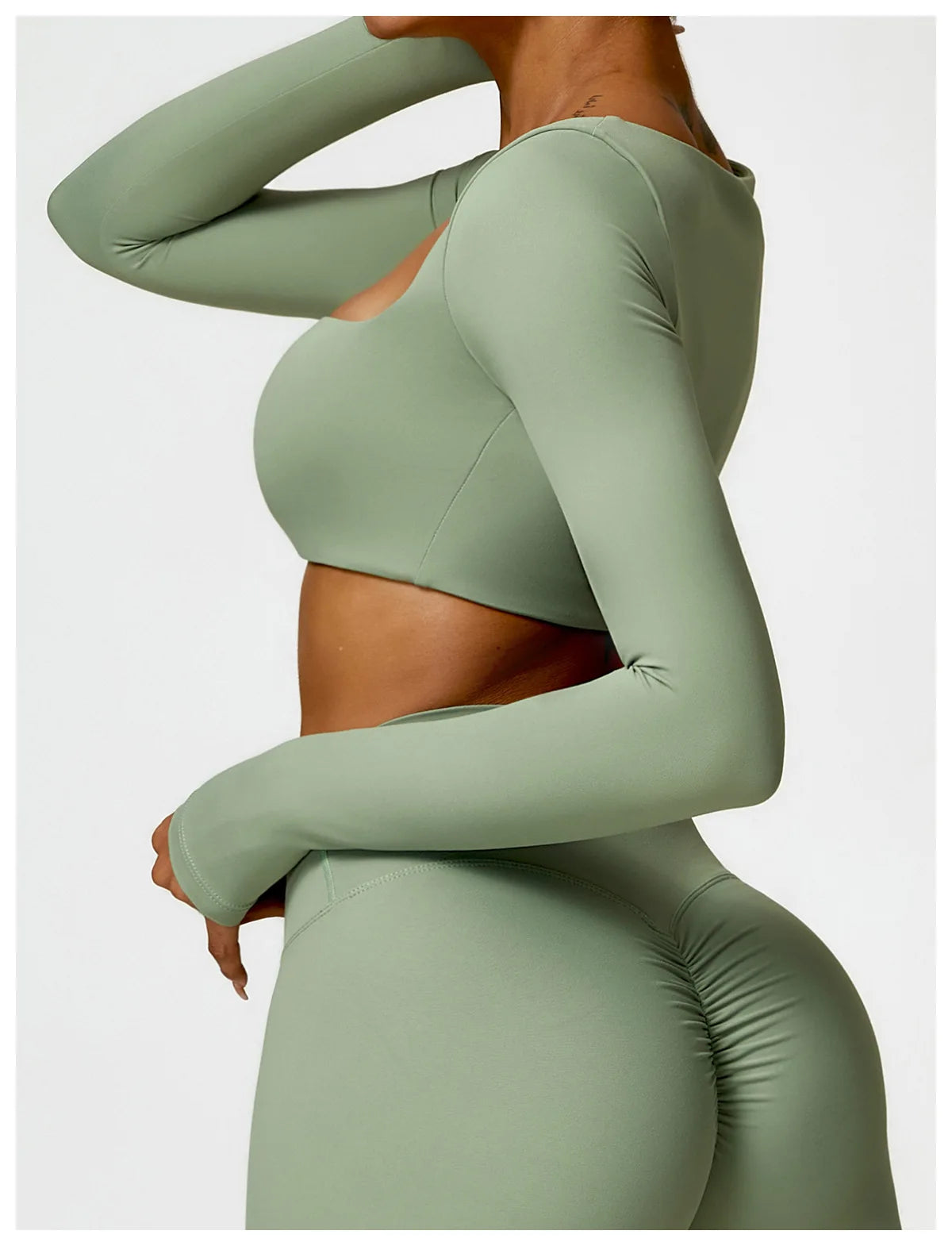 Women's Long Sleeve Yoga Shirt – Gym Push-Up Fitness Top