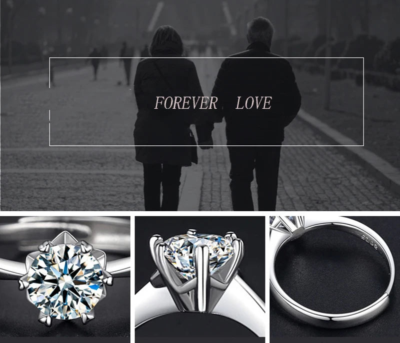 925 Sterling Silver Zircon Ring Set