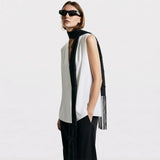 Amii Sleeveless Chiffon Office Blouse