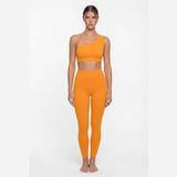 Blush One-Shoulder Yoga Set