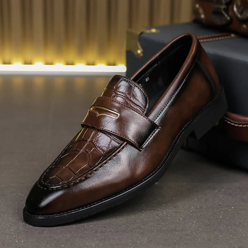 Men’s Black PU Leather Loafers