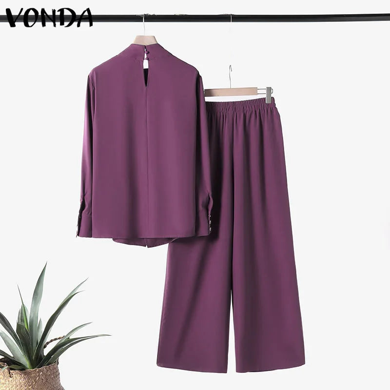 Plus Size High Neck Suit Set