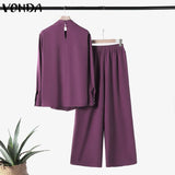 Plus Size High Neck Suit Set