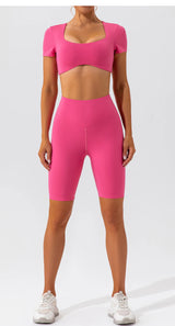 Women Crop Fit Yoga Tee