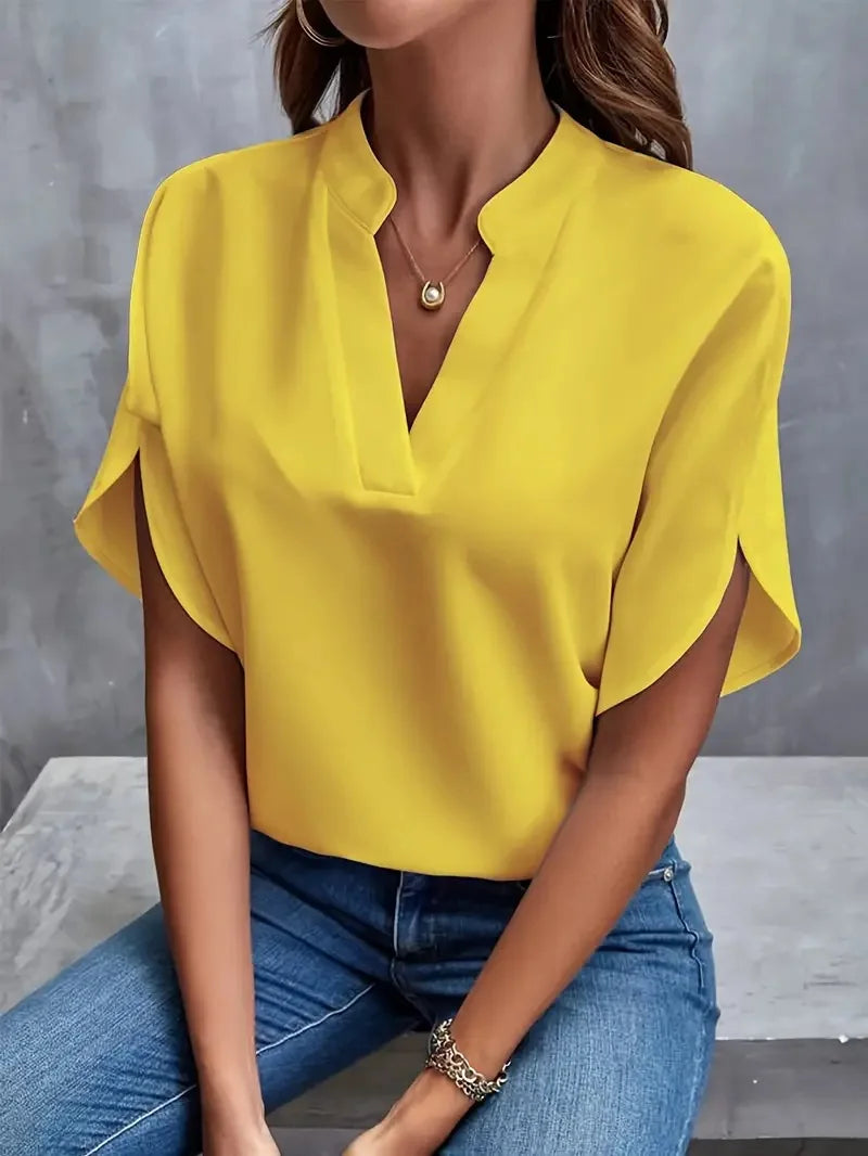 Sophia V-Neck Office Blouse