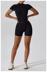 Women Summer Zipper Yoga Jumpsuit
