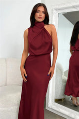 Women's Silk Satin Evening Dress
