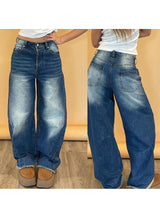 Women Retro High-Waist Barrel Jeans