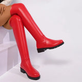 Women Over Knee Boots – Elegant Low Heel Plus Size