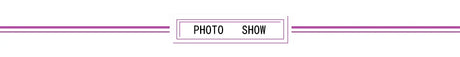 Text banner saying 'Photo Show' with decorative lines in purple and white.