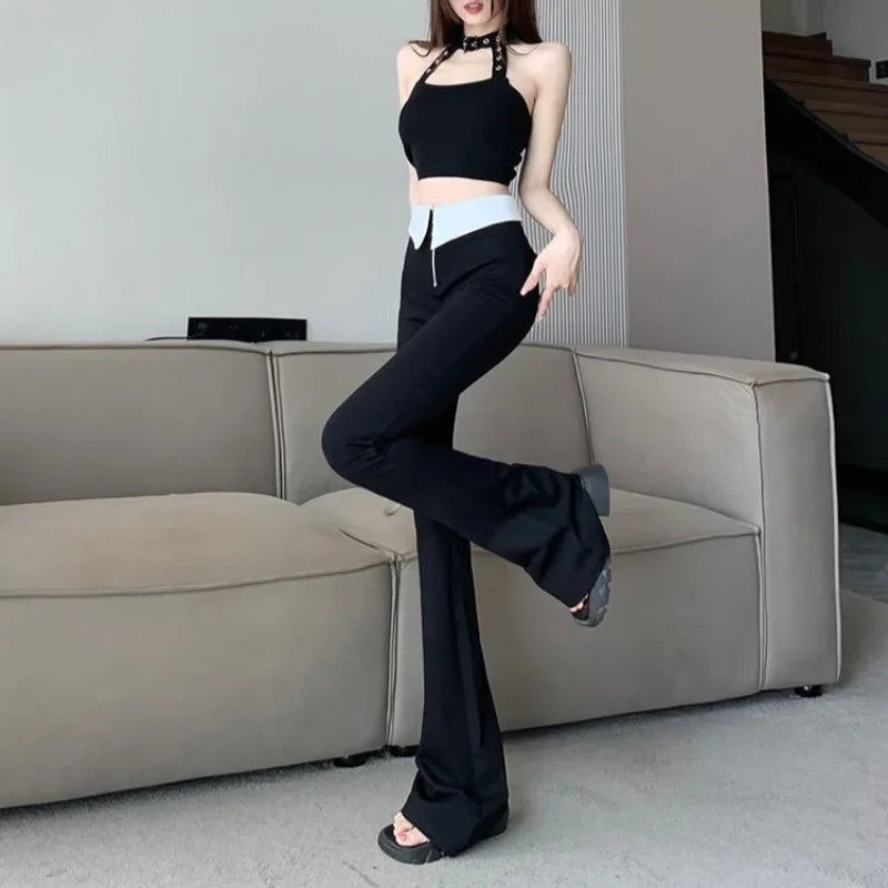 Women Flare Zipper Leggings