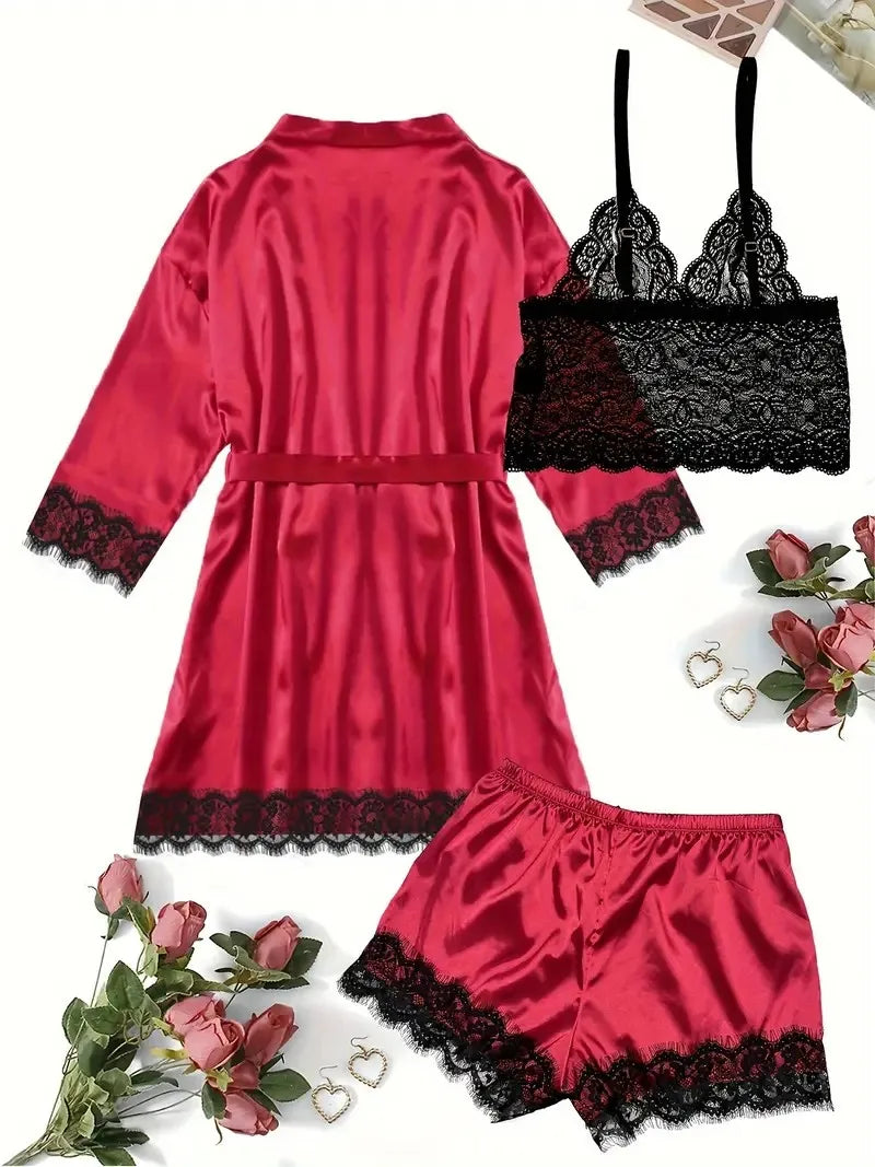 Ruby Luxe Satin Set