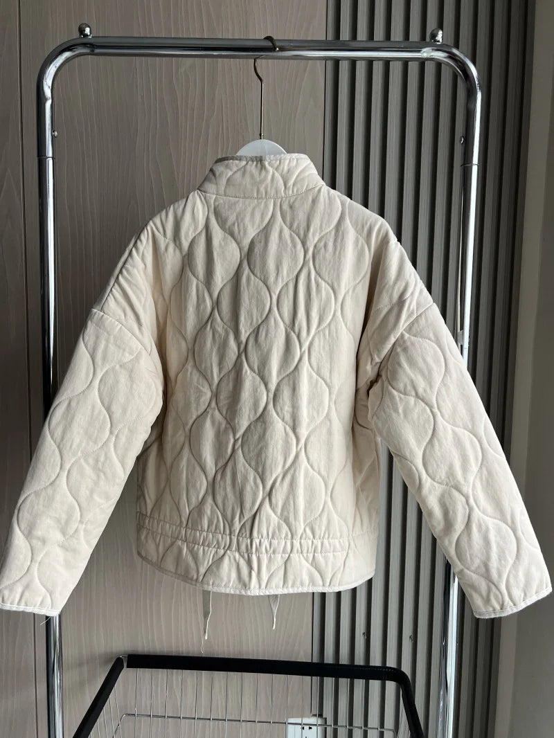 Vintage Quilted High Collar Women's Jacket
