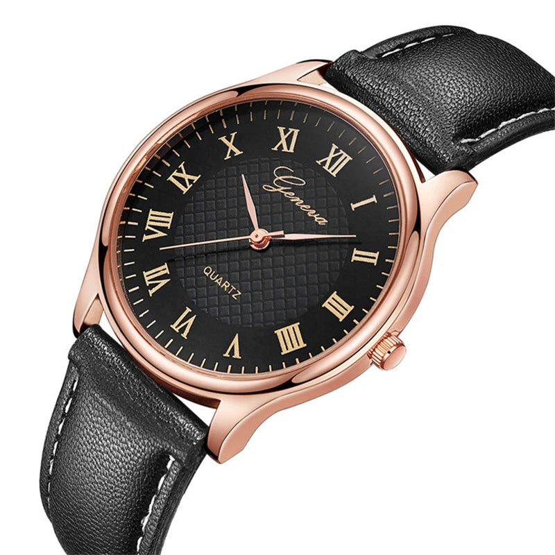 Men’s Luxury Quartz Leather Strap Watch