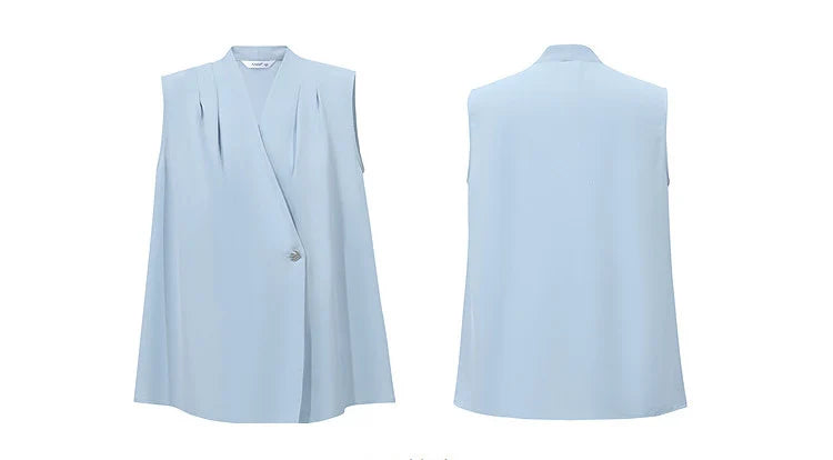 Amii Sleeveless Chiffon Office Blouse