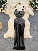 Women's Strapless Beaded Evening Dress