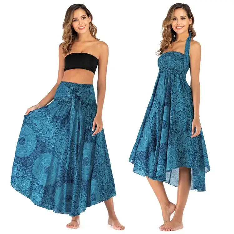 Women Vintage Plaid Button Midi Skirt