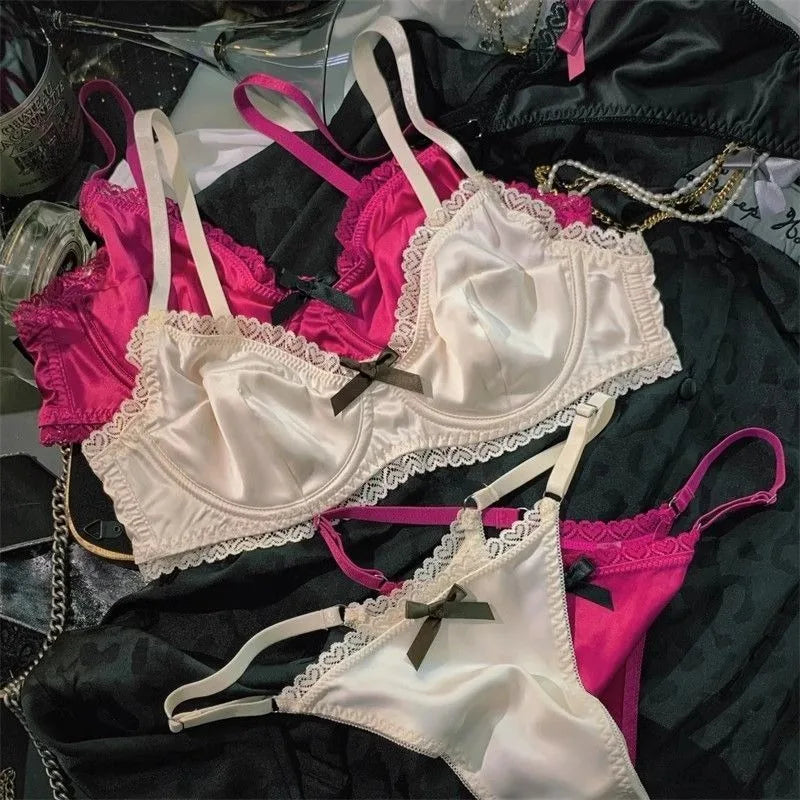 Women Ice Silk Bra Set