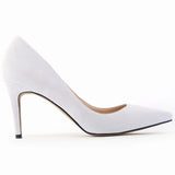 8cm Suede Pointed Pumps – Red Party Heels