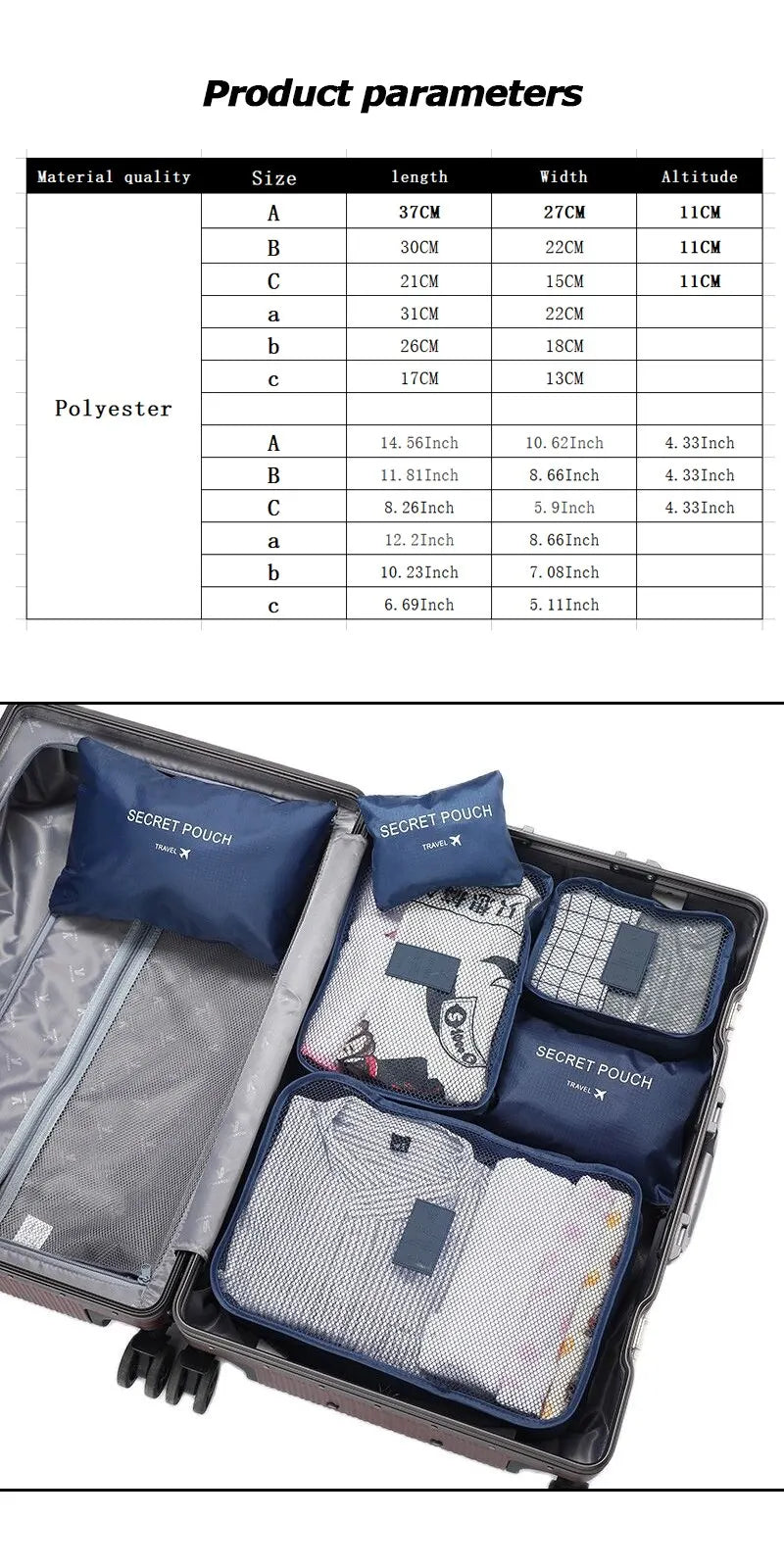 6-Piece Travel Clothes Organizer Set – Packing Cubes