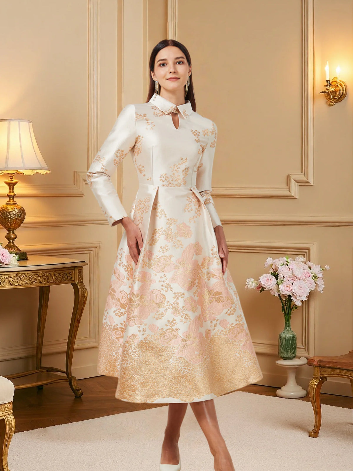 Women's Jacquard Evening Dress