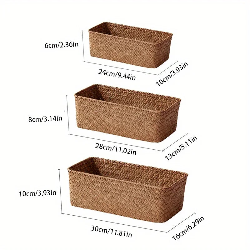 Woven Rectangular Storage Basket