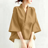 Kyoto Cross V-Neck Tunic Blouse