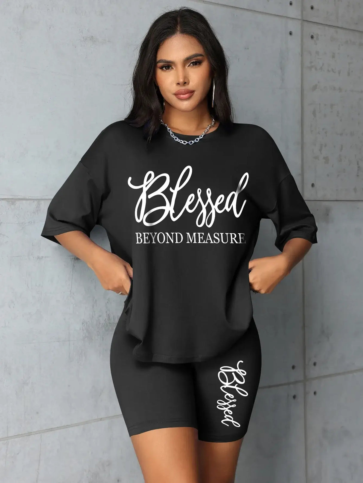 Women Plus Size Summer Casual Short Set