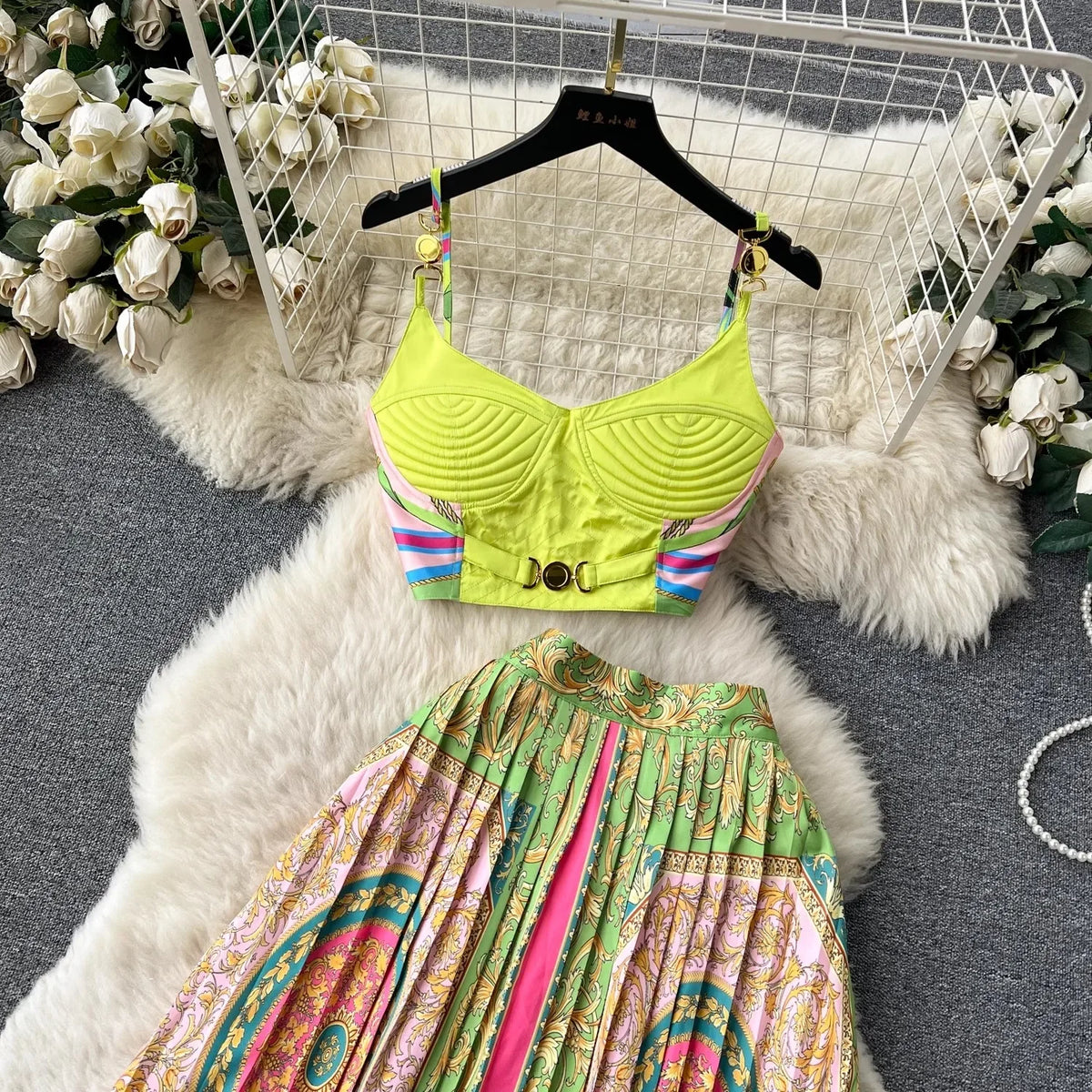 Women's Crop Top & Skirt Set