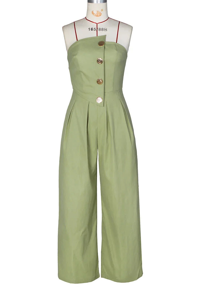 Glamora™ – Strapless Palazzo Clubwear Jumpsuit (Bold, Sexy & Flowy)