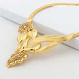 18K Gold Color Flower Bridal Jewelry Set