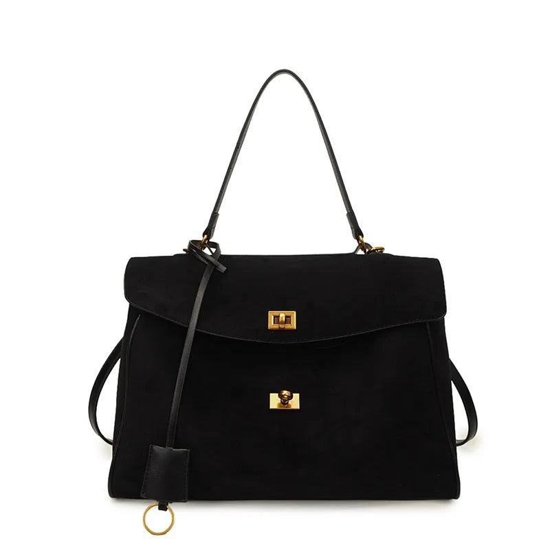 Frosted Leather Shoulder Bag