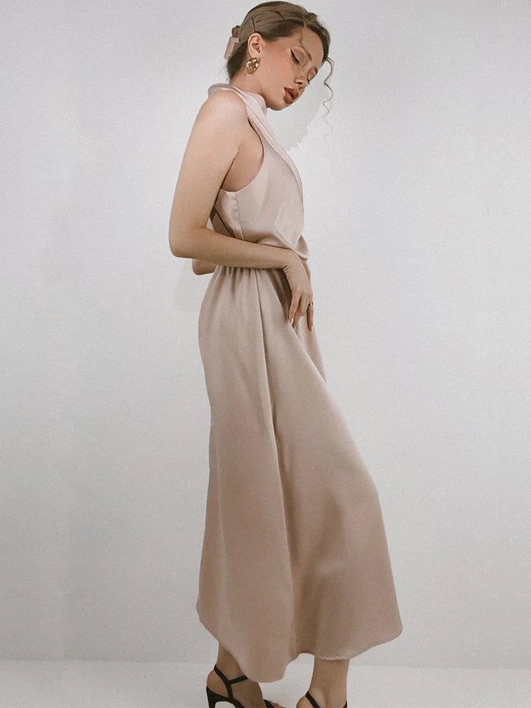Women's Silk Satin Evening Dress