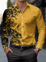 Crimson Floral Dress Shirt