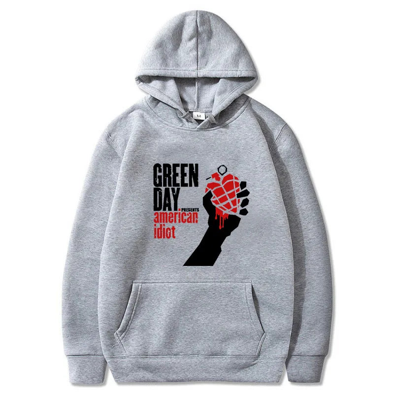 Green Day Printed Pullover Hoodie