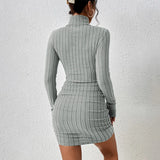 Women's Turtleneck Bodycon Mini Dress
