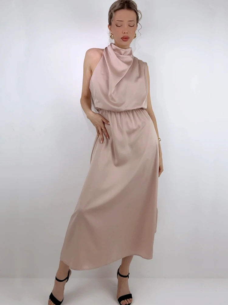 Women's Silk Satin Evening Dress