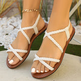 Women Elegant Flat Sandals Summer Shoes