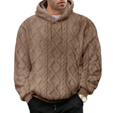 Men Velvet Hooded Pullover Sweater