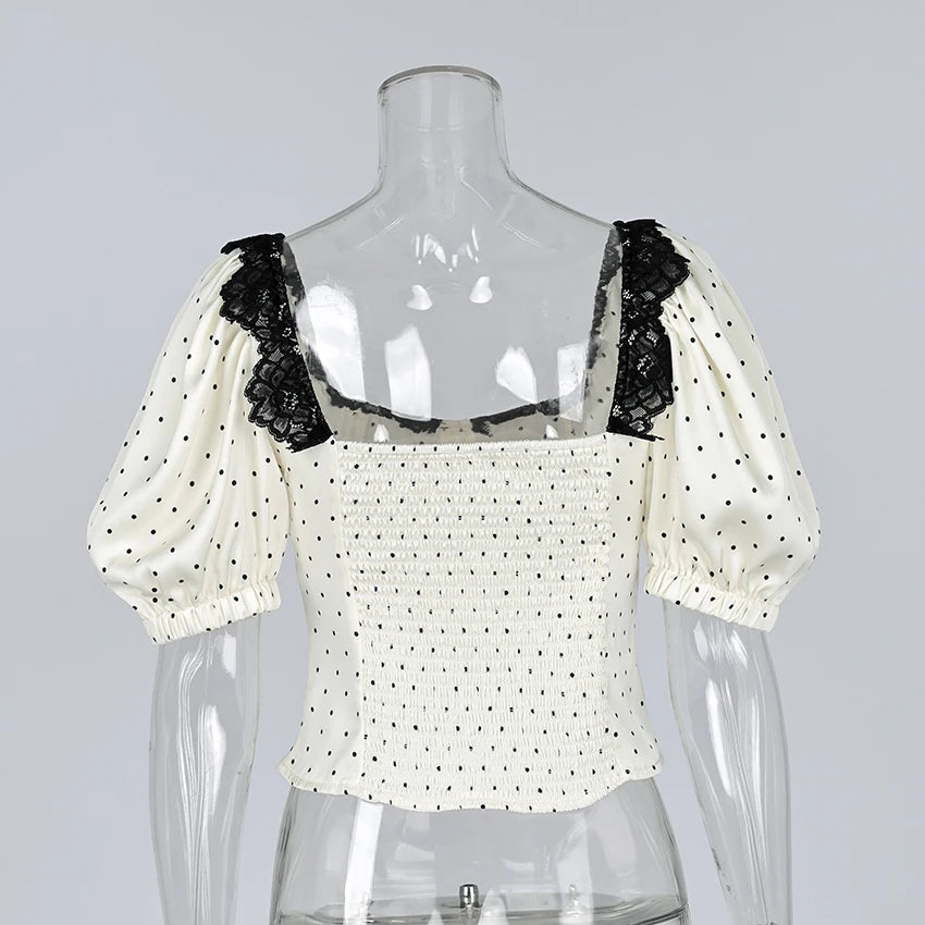 Vintage Charm Polka Dot Blouse