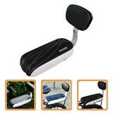 Black bike children's safety saddle with removable backrest for convenient seating.