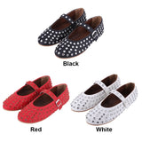 Women Crystal Ballerina Shoes Rhinestone Flats