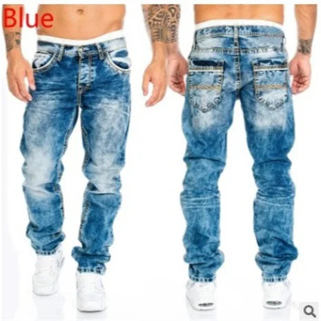 Men’s Hip-Hop Straight Stitch Jeans